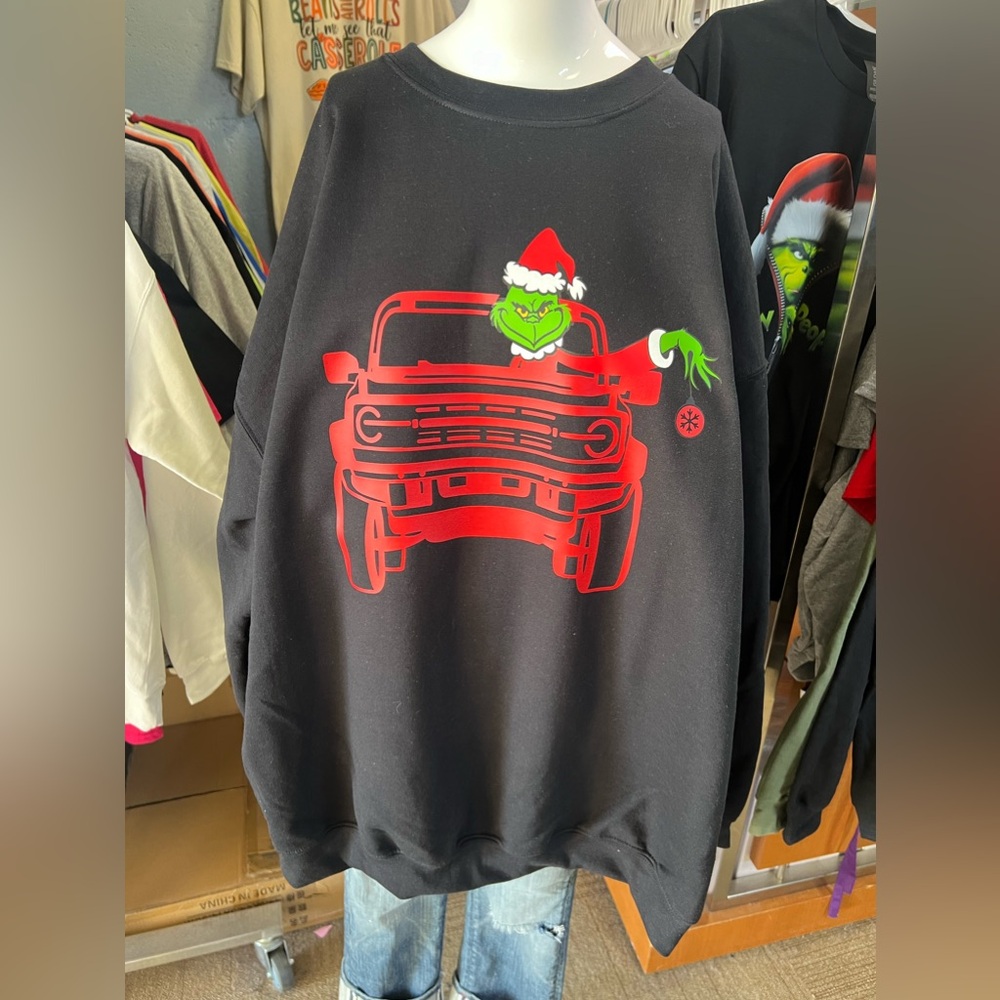 Brand new unisex, bronco Christmas grinch crewneck